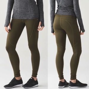 First Mile Tech Tight 2 Military Green Run Tech Leggings